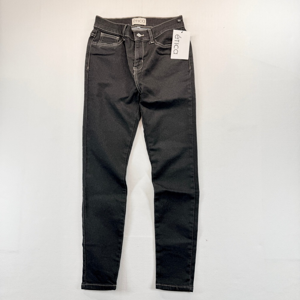 NEW Etica Women's Dark Indigo Skinny Slim Jeans Size 2 Stretch Denim